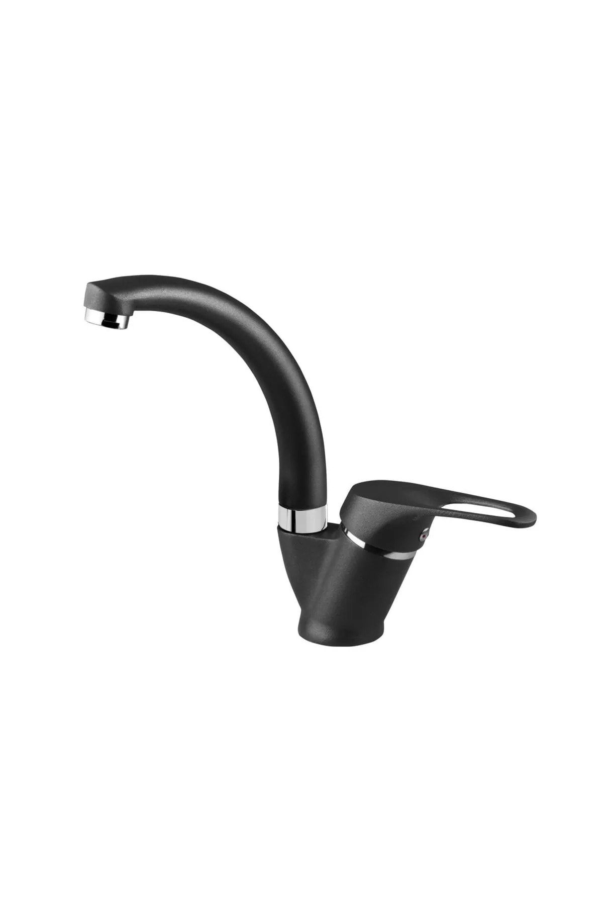 Mat Siyah Mix Eviye Bataryası Çift Çıkışlı Aç Kapa Mutfak Bataryası