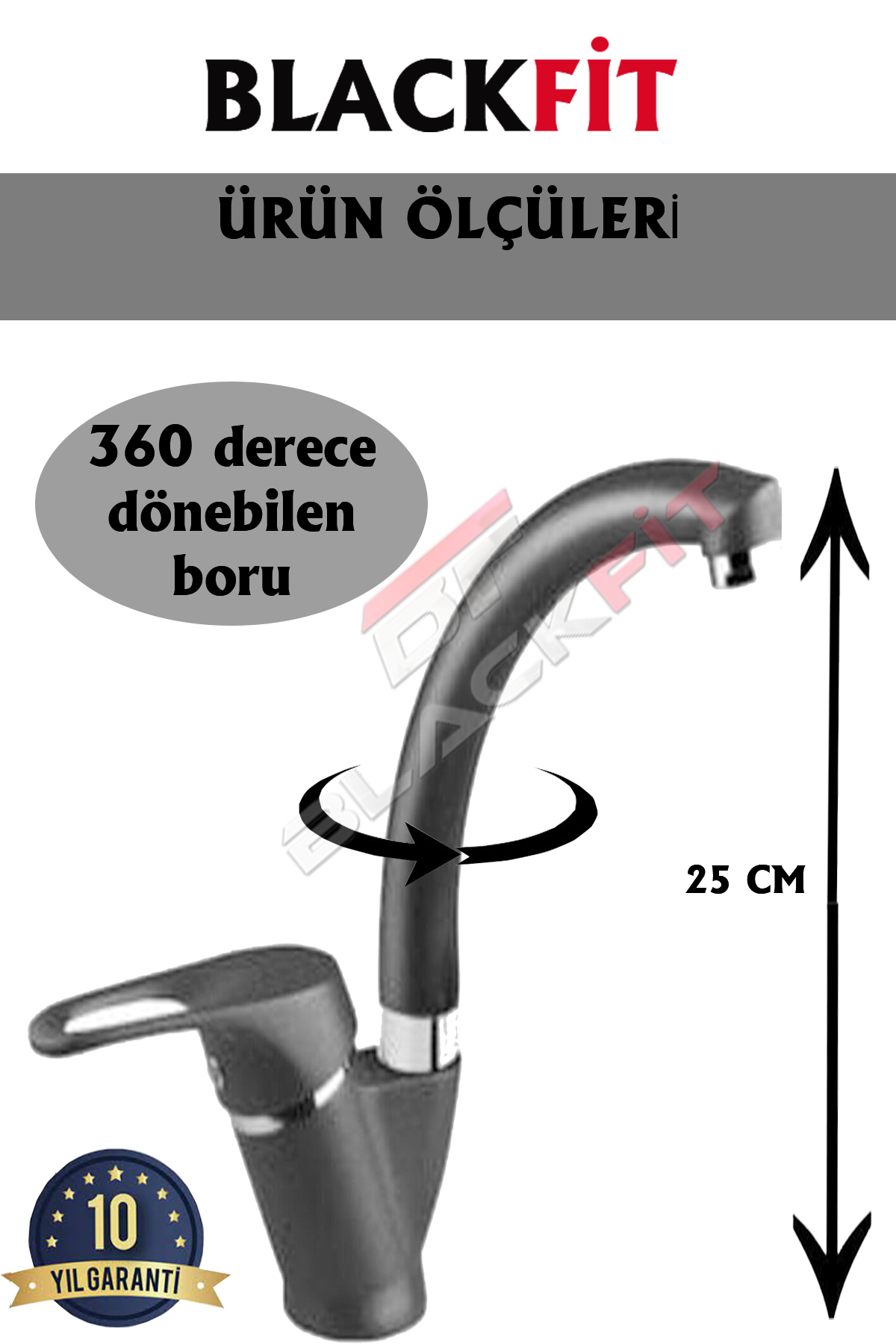 Paris Siyah Duş Seti Pervaneli Duş Başlığı Duş Çeşmesi Lavabo Mutfak Bataryası