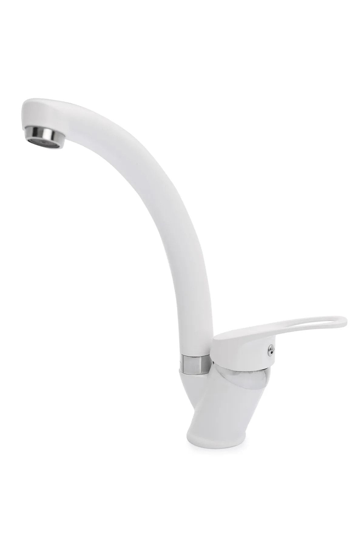 Beyaz Mix Lavabo Bataryası Çift Su Girişli Aç Kapa Banyo Bataryası