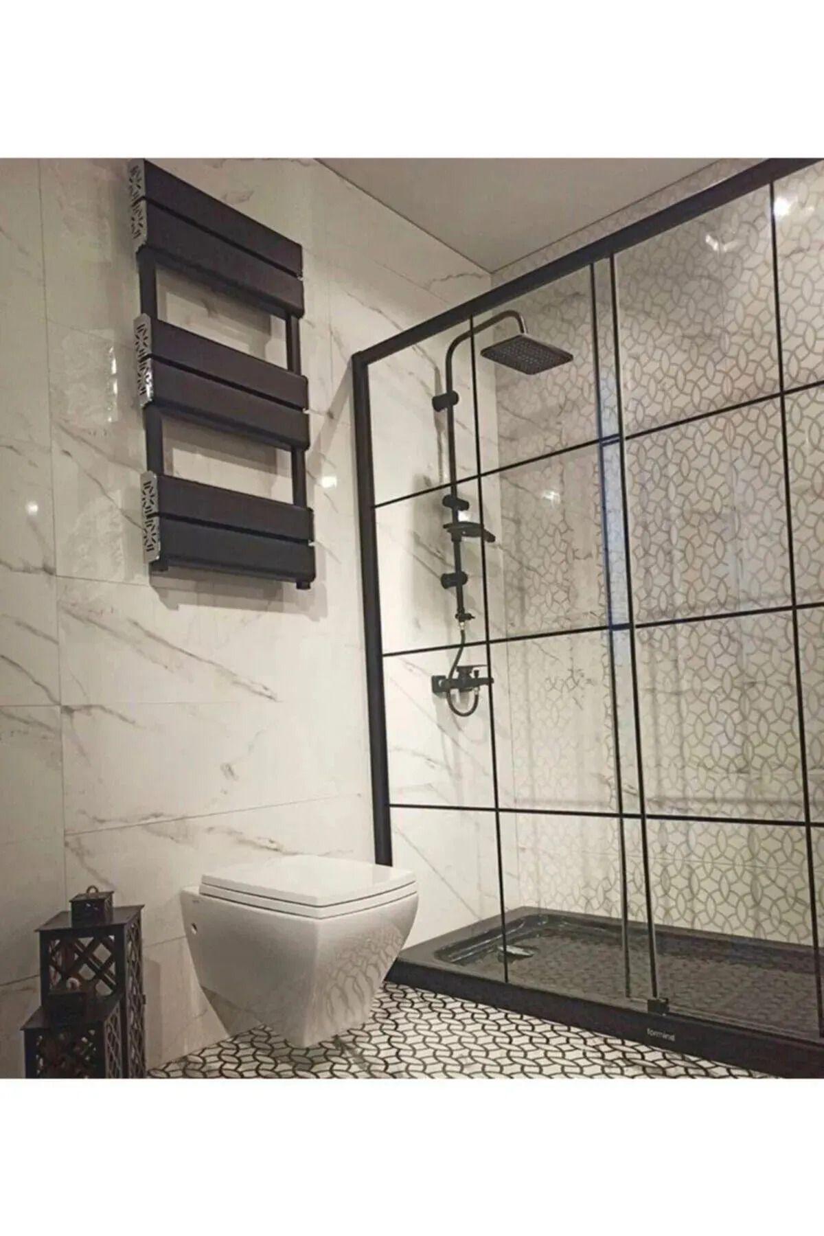 Siyah Robot Duş Seti Siyah Banyo Lavabo Bataryası Yağmurlama Tepe Duş Lüks Lavabo Çeşmesi