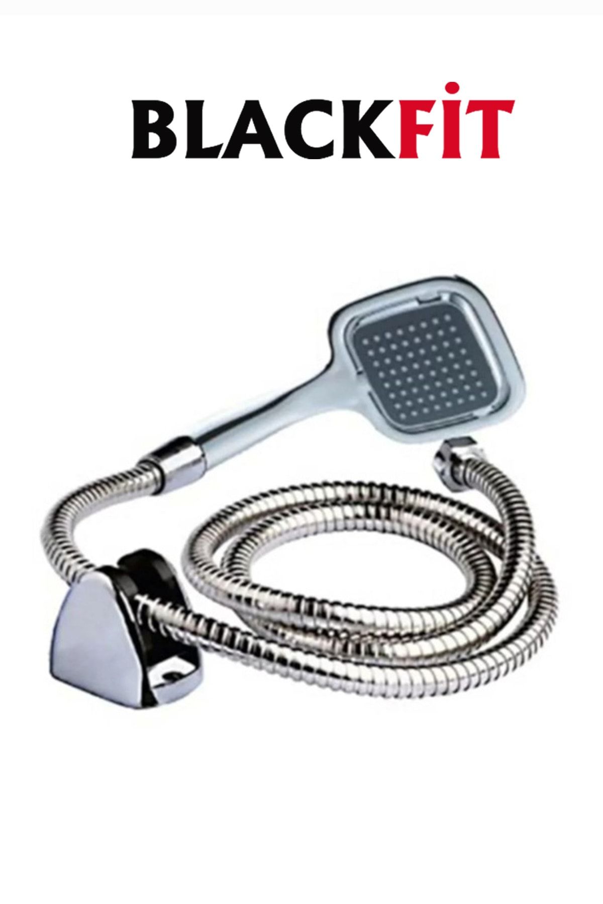 Siyah Kare Banyo Duş Seti Hortum Mafsal Ve Başlık Set Duş Başlığı