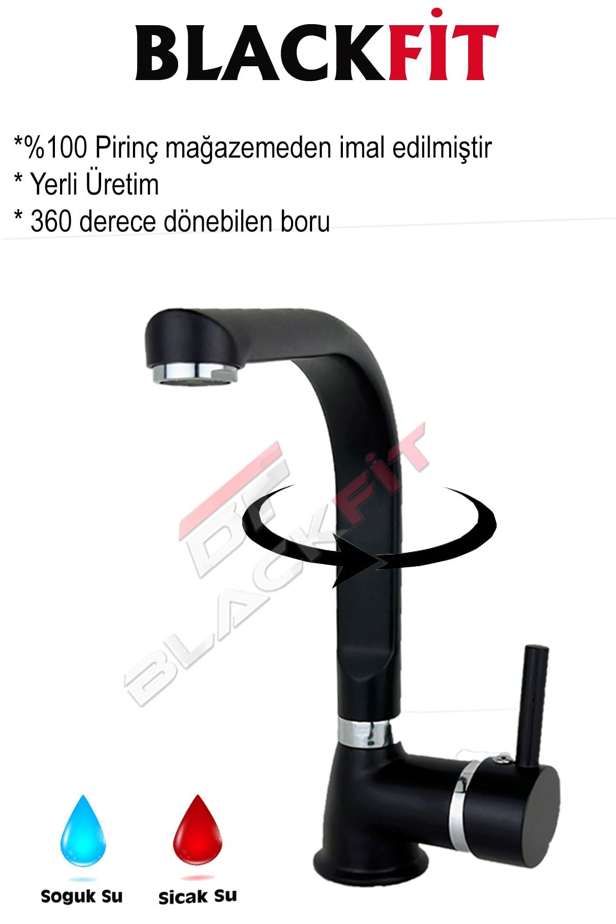 Siyah Tepe Duş Seti Duş Robotu Duş Başlığı Banyo Bataryası Lavabo Bataryası Mutfak Bataryası