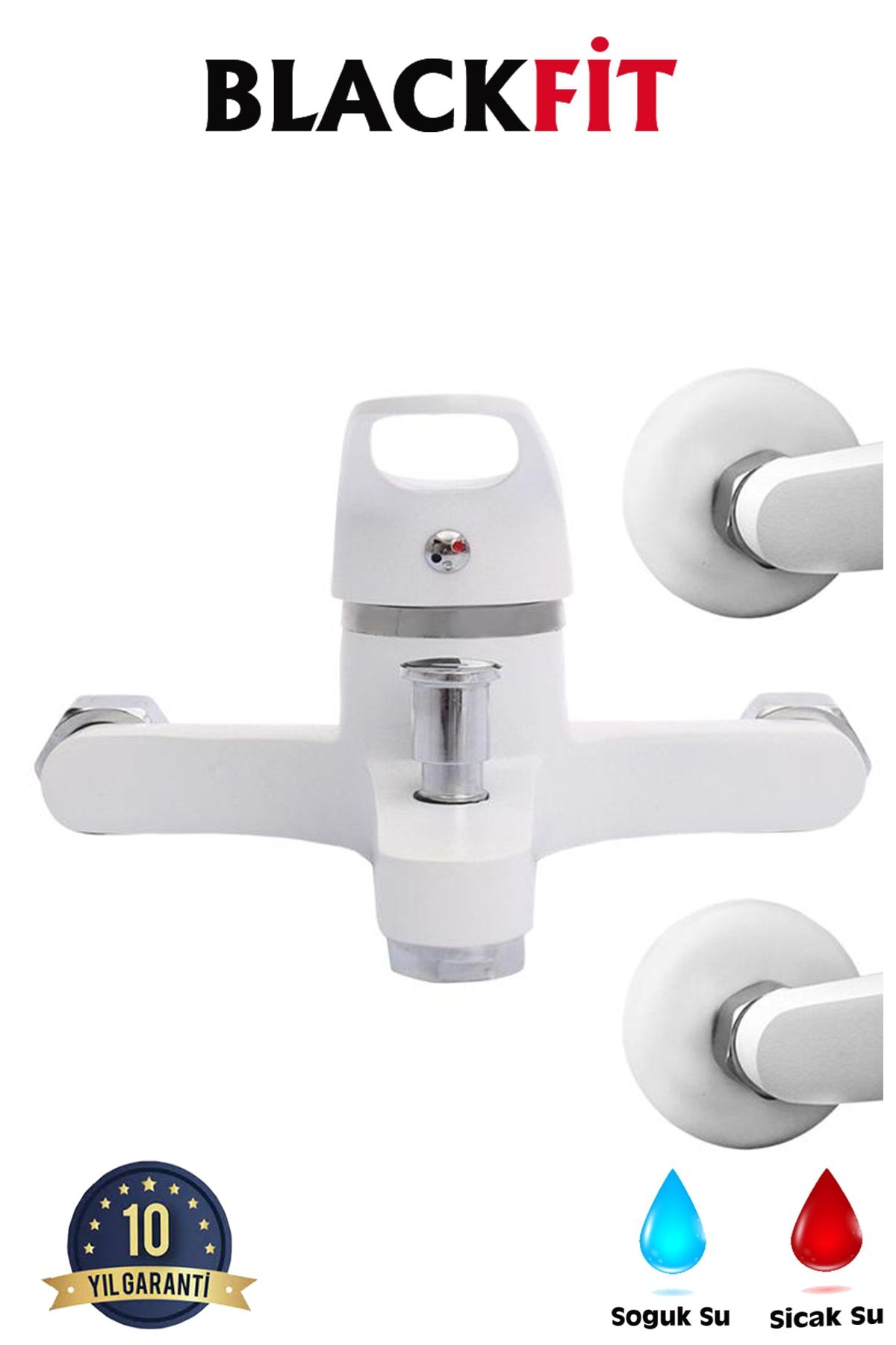 Beyaz Mix Banyo Bataryası Aç Kapa Duş Çeşmesi Musluğu