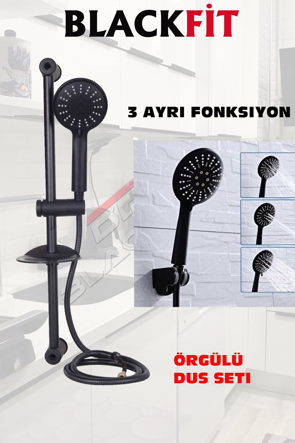 Siyah Mutfak Bataryası Banyo Duş Bataryası Sürgülü Duş Seti Banyo Çeşmesi Lavabo Bataryası