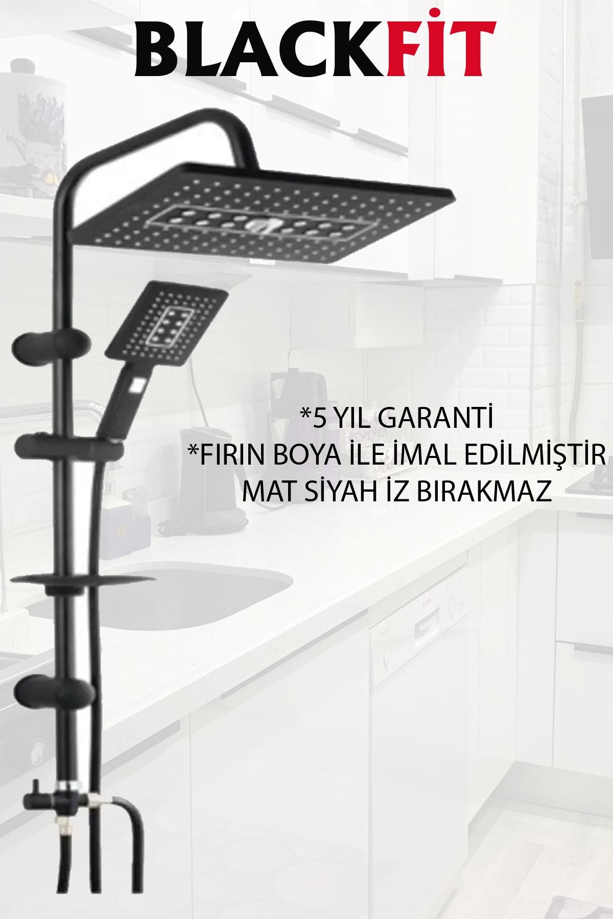 Siyah Robot Tepe Yağmurlama Duş Seti Tasarruflu Duş Başlığı Banyo Lavabo Mutfak Bataryası