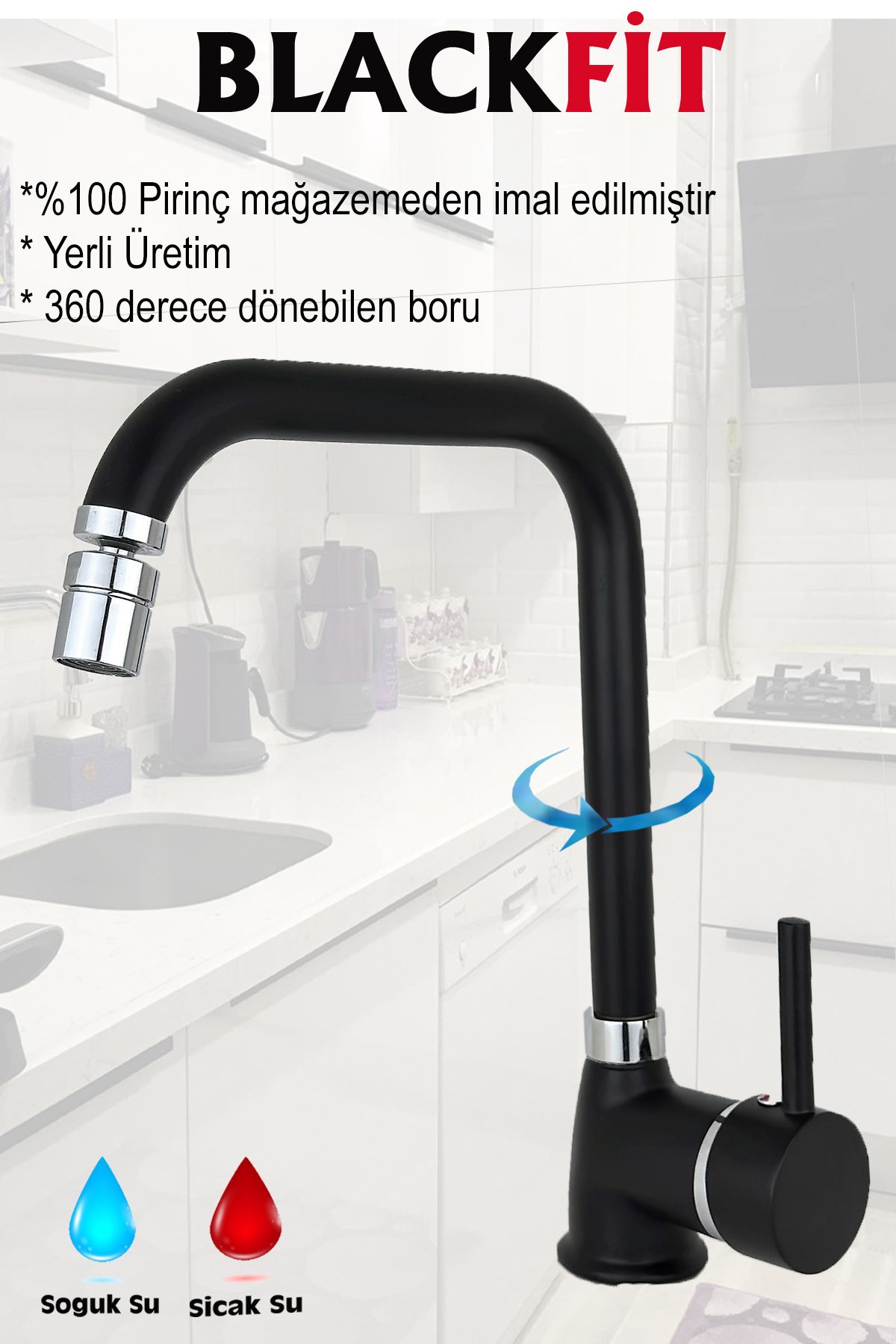 Siyah Mutfak Çeşmesi Bataryası Banyo Duş Bataryası Sürgülü Duş Seti Banyo Çeşmesi Lavabo Bataryası