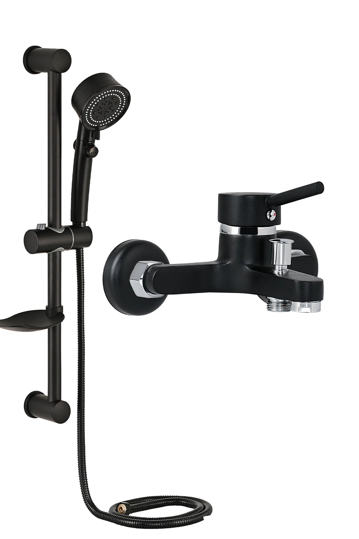  Siyah Duş Seti Pervaneli Duş Başlığı Duş Çeşmesi Banyo Duş Bataryası Duş Çeşmesi