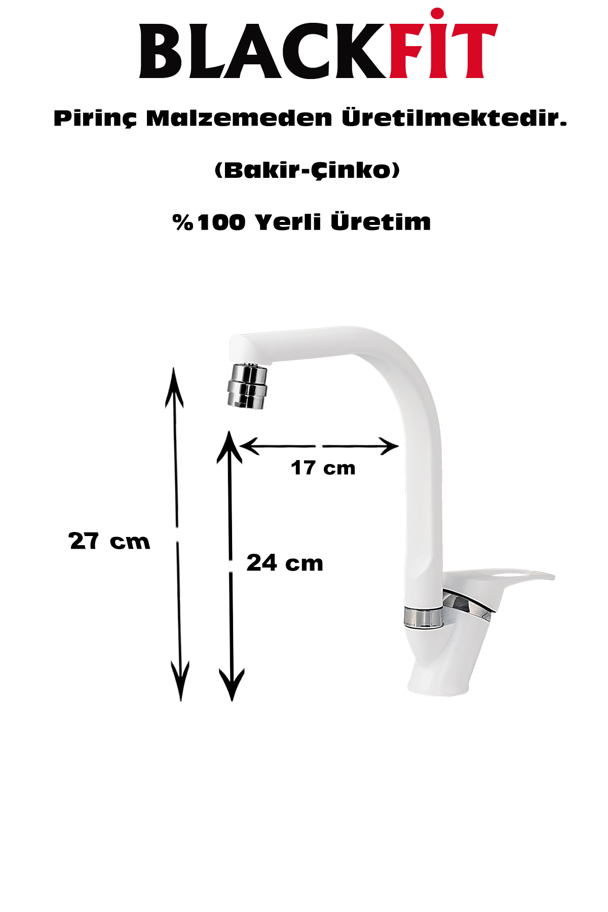 BF47 Beyaz Mix Pirinç Lavabo Banyo Mutfak Bataryası Robot Yağmurlama Duş Seti 