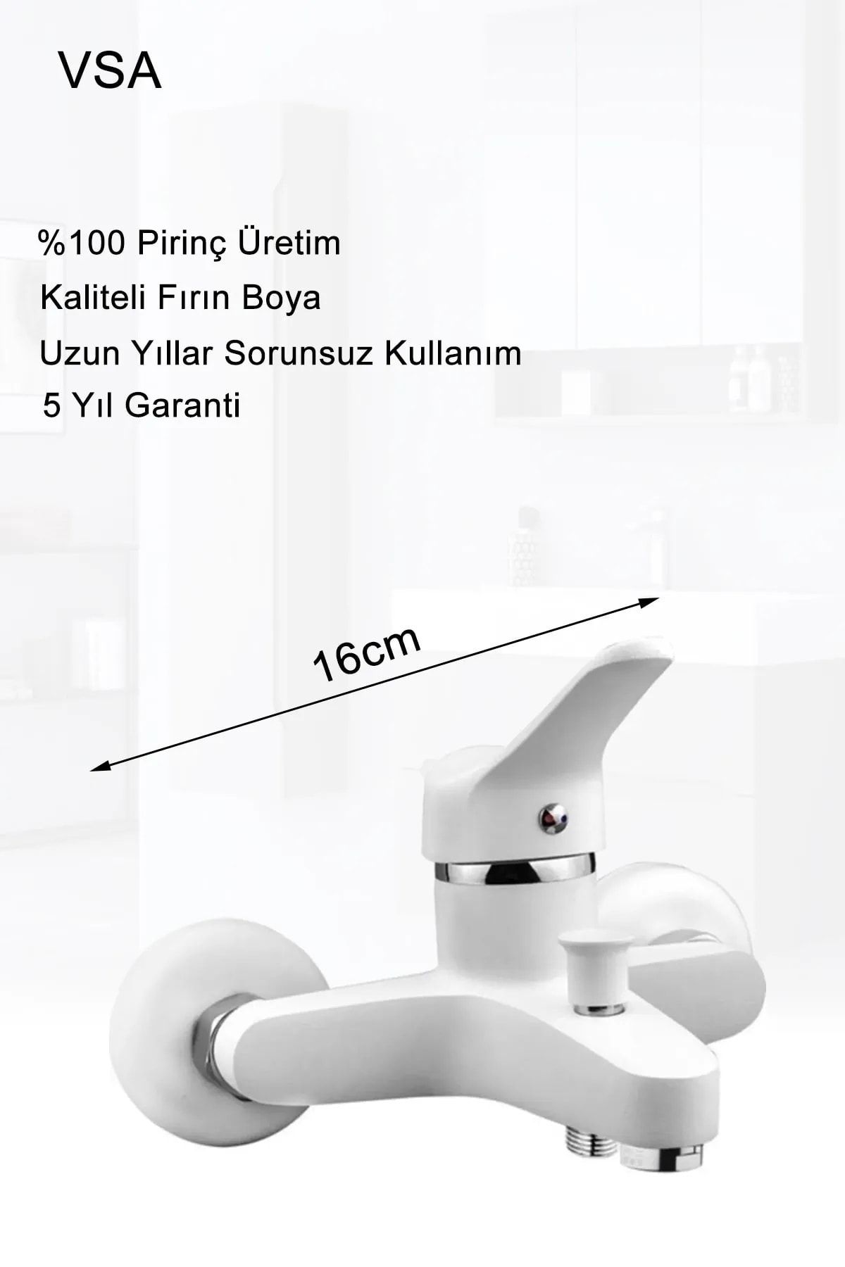 Beyaz Robot Yağmurlama Duş Seti Banyo Bataryası Aç Kapa Garantili Musluk Set