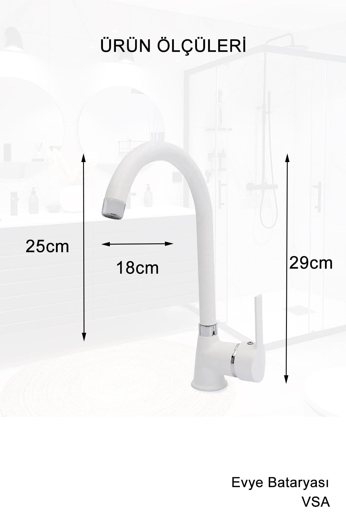 Beyaz Robot Yağmurlama Duş Seti Banyo Mutfak Lavabo Bataryası Pirinç Musluk Seti