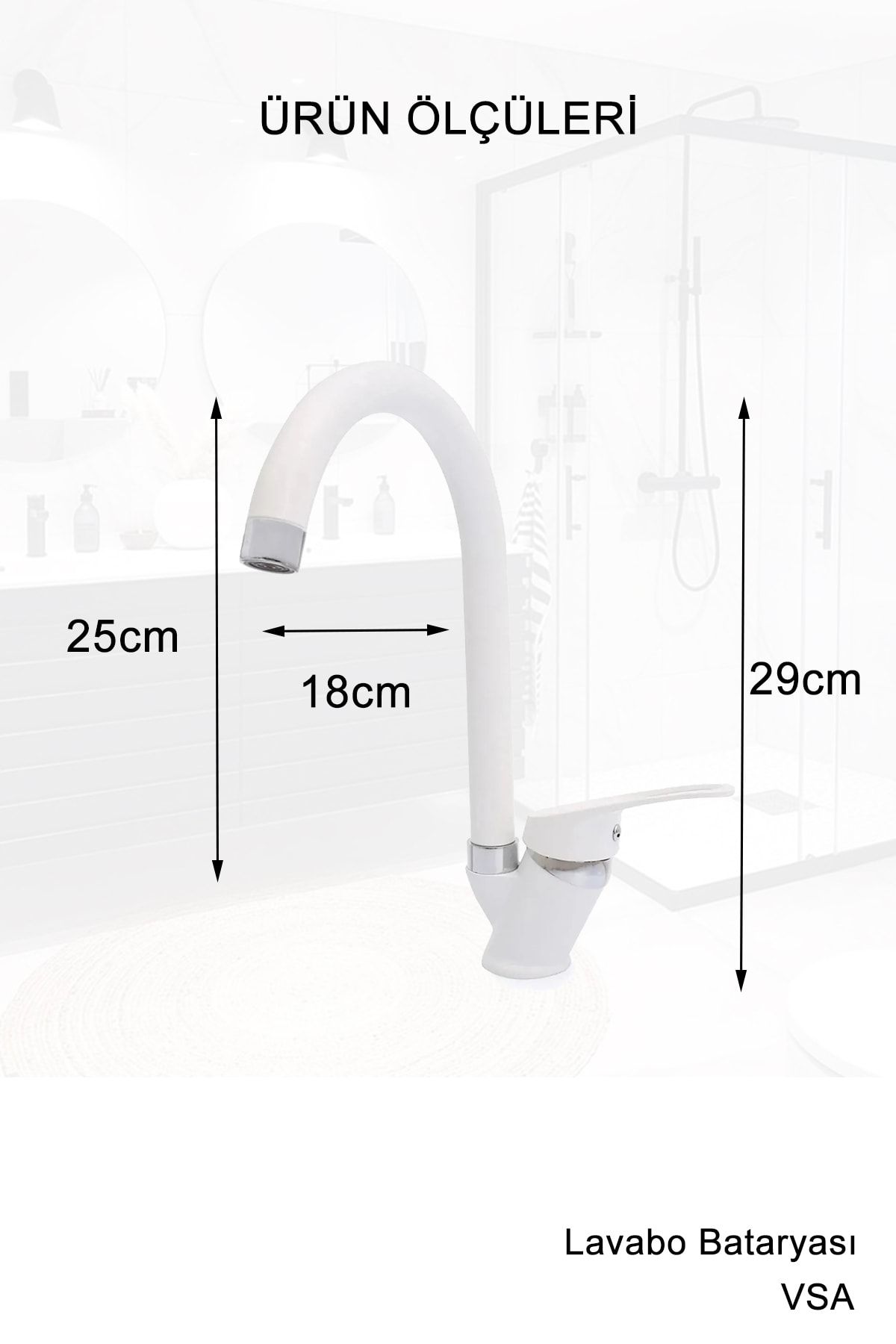 Beyaz Robot Yağmurlama Duş Seti Banyo Mutfak Lavabo Bataryası Pirinç Musluk Seti