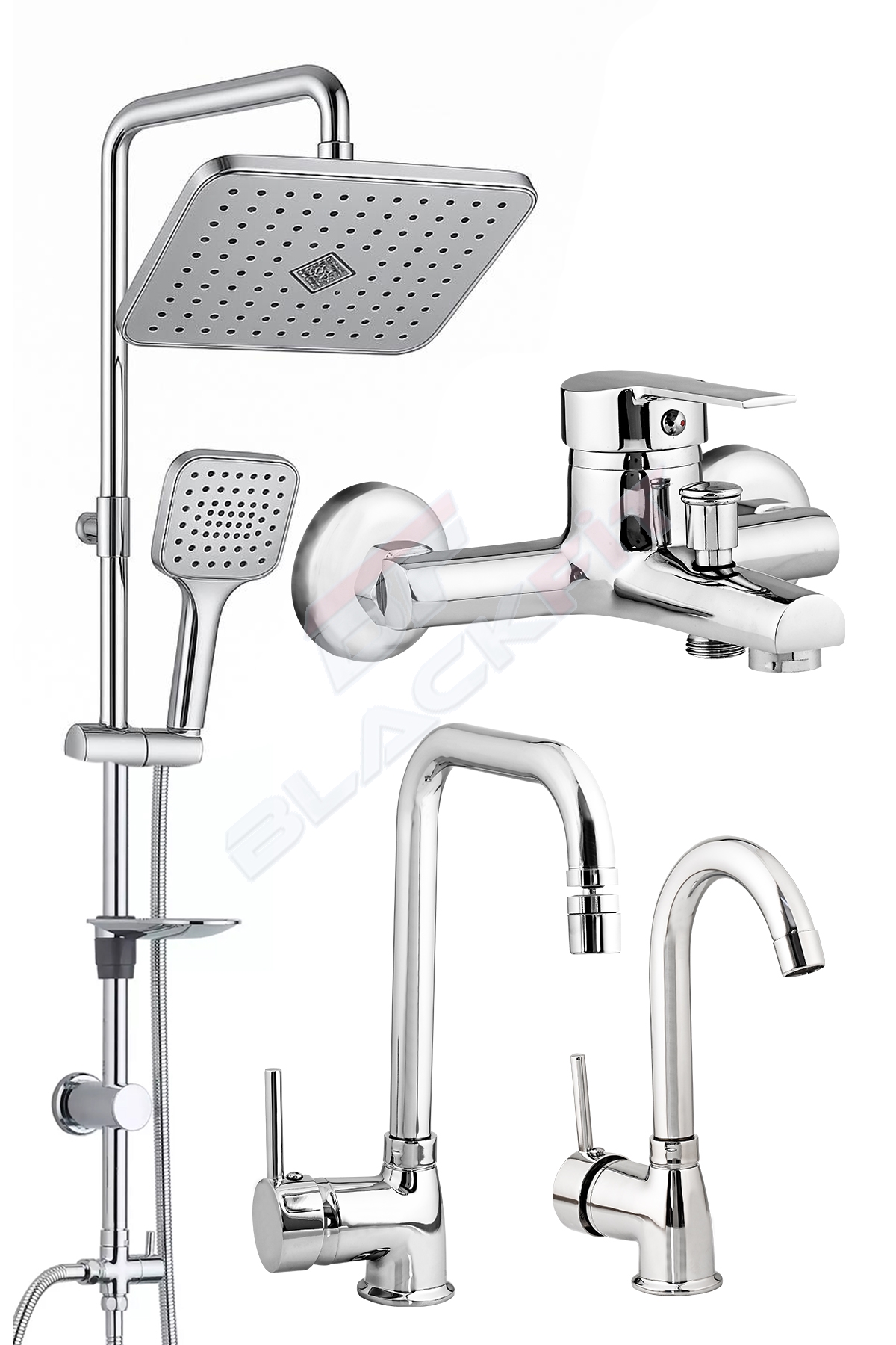 Krom Tepe Duş Seti Delta Mutfak Lavabo Banyo Bataryası Duş Başlığı