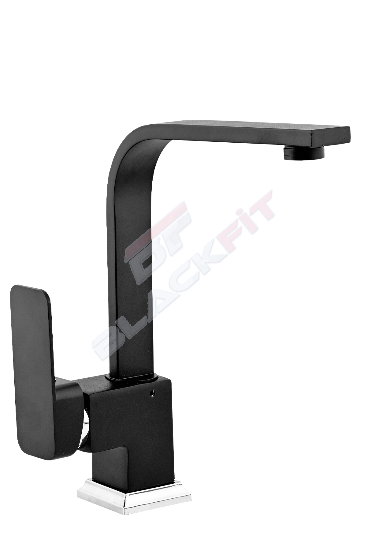 Siyah Kare Mutfak Lavabo Banyo Duş Bataryası Eviye Çeşmesi