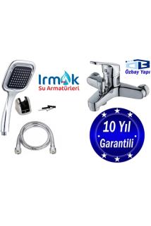 Banyo Bataryası Duş Seti Kare Siyah Duş Başlığı Batarya Seti / 10 Yıl Garantili