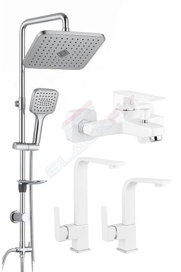  Kare Tepe Duş Seti Banyo Bataryası Duş Robotu