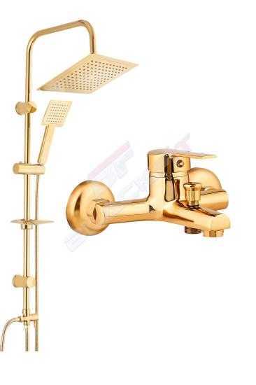 Gold Tepe Duş Seti Duş Robotu Banyo Duş Bataryası
