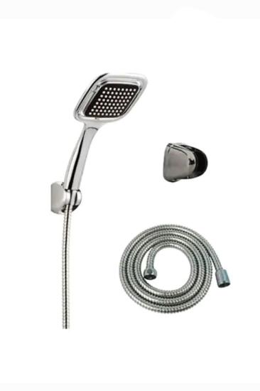Siyah Kare Banyo Duş Seti Hortum Mafsal Ve Başlık Set Duş Başlığı