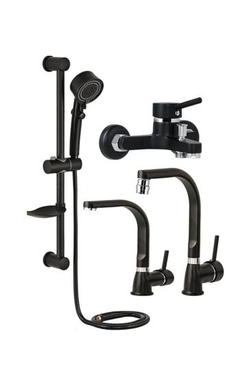 Sürgülü Duş Seti Pervaneli Duş Başlığı Duş Batarya